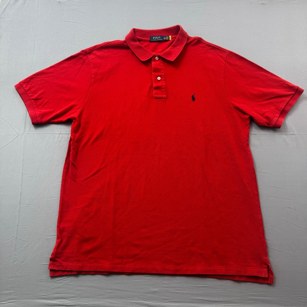 Polo Ralph Lauren Mens 2XLT Red Short Sleeve Pique Polo Shirt Tall Big & Tall